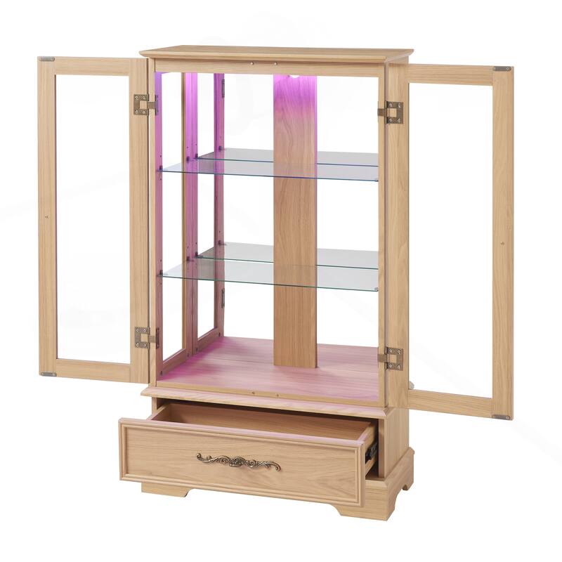 Exquisite Lighted Display Cabinet with Multiple Features for Stylish Storage