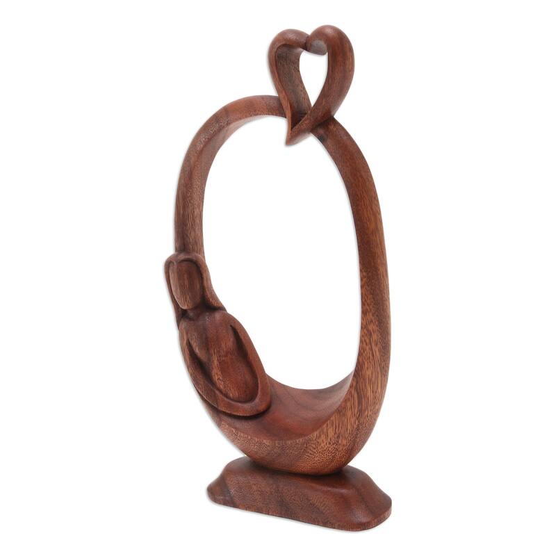 Novica Handmade Me Time Wood Statuette
