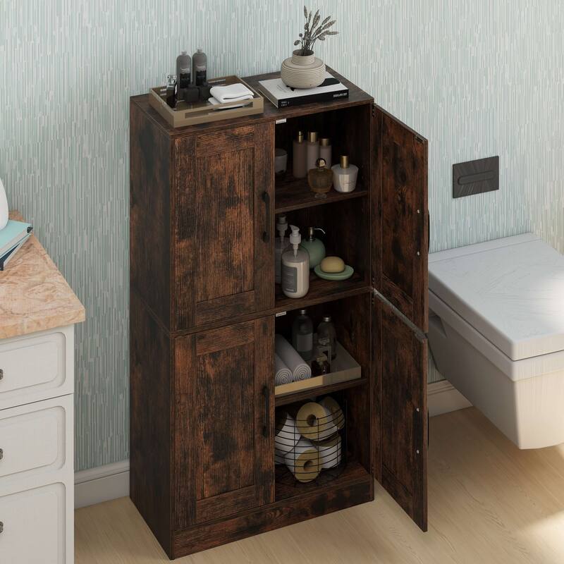 Costway Bathroom Cabinet with Doors & Adjustable Shelves Storage - See Details