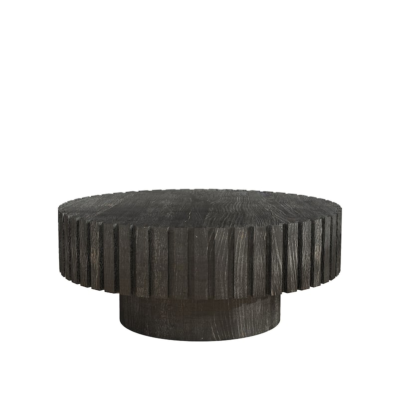 Contemporary Round Coffee Table – 31.4" Organic Wood Finish with Minimalist Aesthetic for Living & Dining Spaces