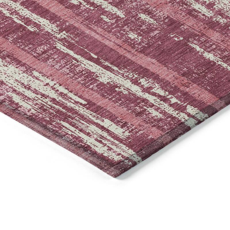 Machine Washable Indoor/ Outdoor Chantille Stripe Ombre Rug