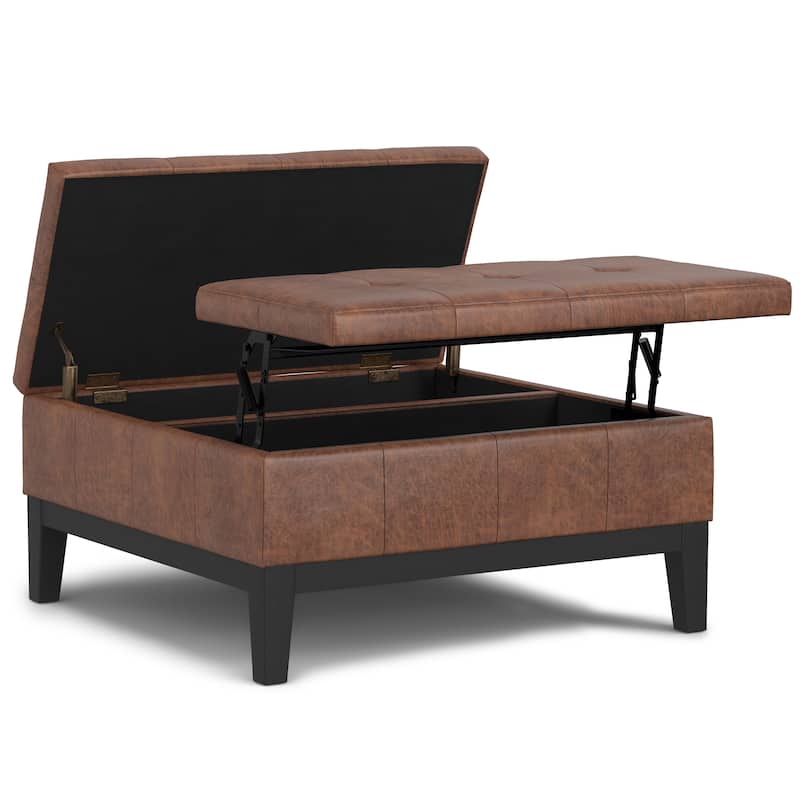 WYNDENHALL Lancaster 36 inch Wide Contemporary Square Storage Ottoman