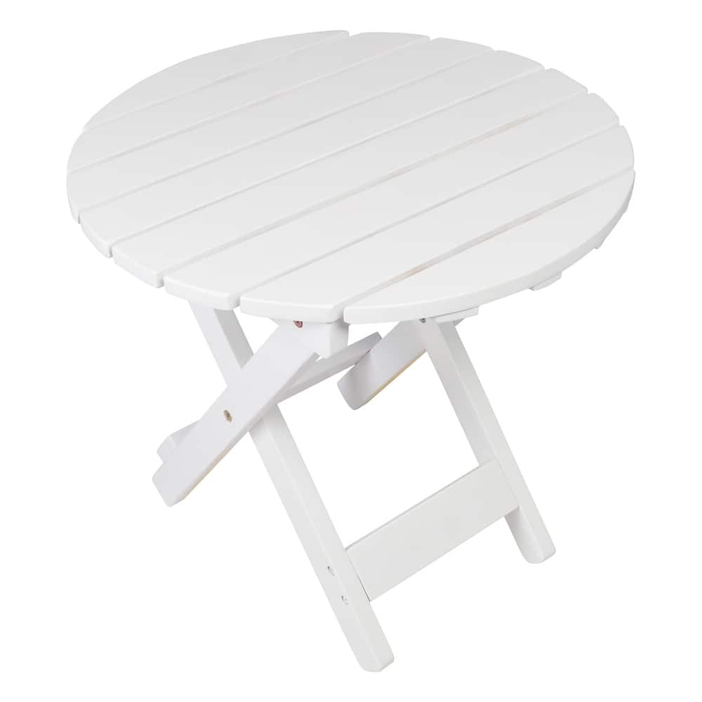 Aspen Assembled Round Acacia Outdoor Folding Side Table