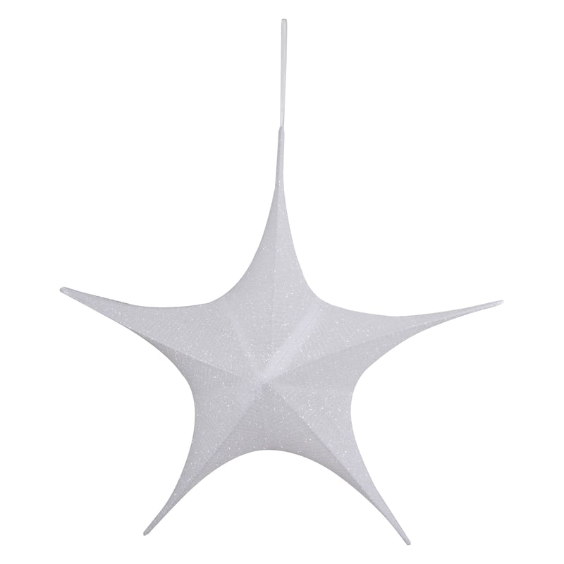 Tinsel Foldable Glitter Christmas Star Outdoor Decoration - 30" - White