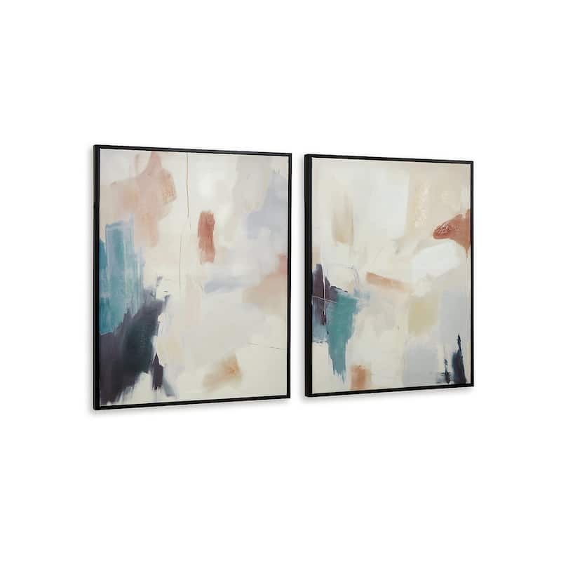 Signature Design by Ashley Caldish Blue/White Wall Art (Set of 2)