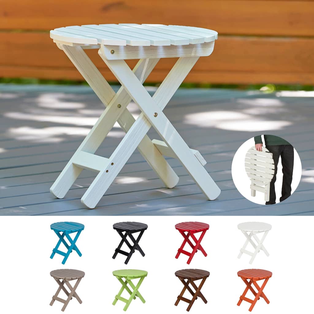 Porch & Den All Weathered Round Adjustable Folding Table