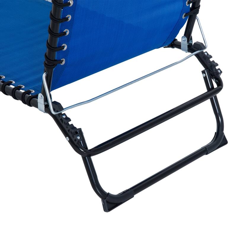 Folding Chaise Lounge Pool Chair, Patio Sun Tanning Chair, Outdoor Lounge Chair With 4-Position Reclining Back
