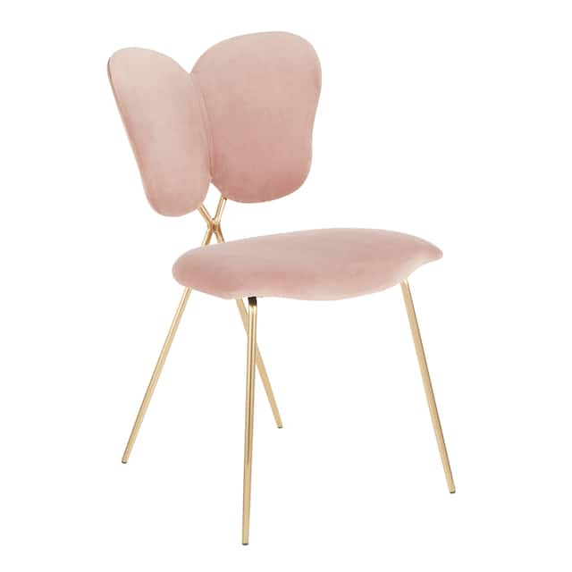 Madeline Chair in Velvet & Gold Metal - Set of 2 - N/A