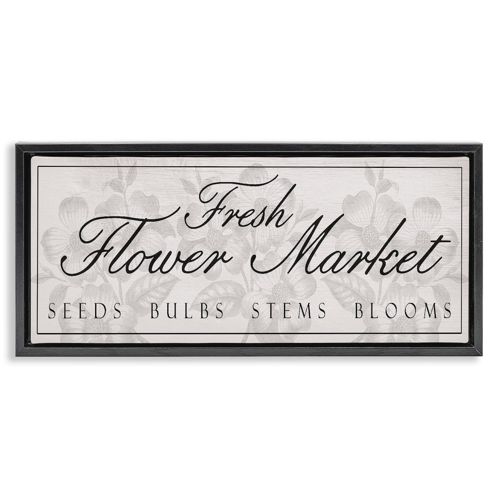 Stupell Vintage Fresh Flower Market Framed Floater Canvas Wall Art Design By Lil' Rue