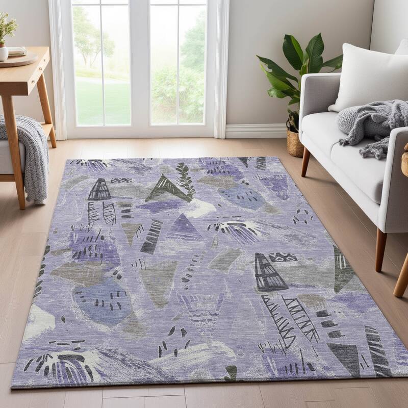 Premium Washable Super Soft Abstract Fragments Mayfield Rug