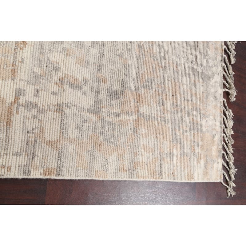 Abstract Modern Moroccan Oriental Area Rug Hand-knotted Wool Carpet - 5'3" x 7'5"