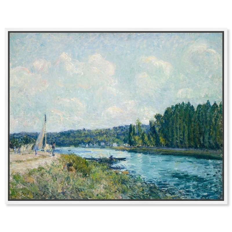 Sisley Banks of the Oise Canvas by Art Remedy - White - 45" x 36"