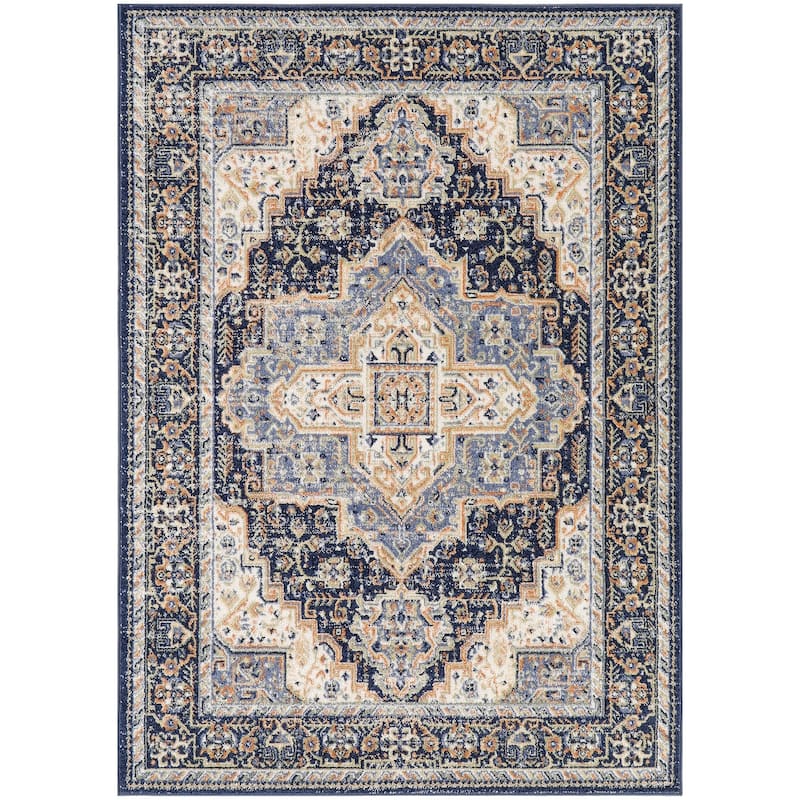 Nourison Essentials Persian Indoor/Outdoor Area Rug - 6' x 9' - Navy