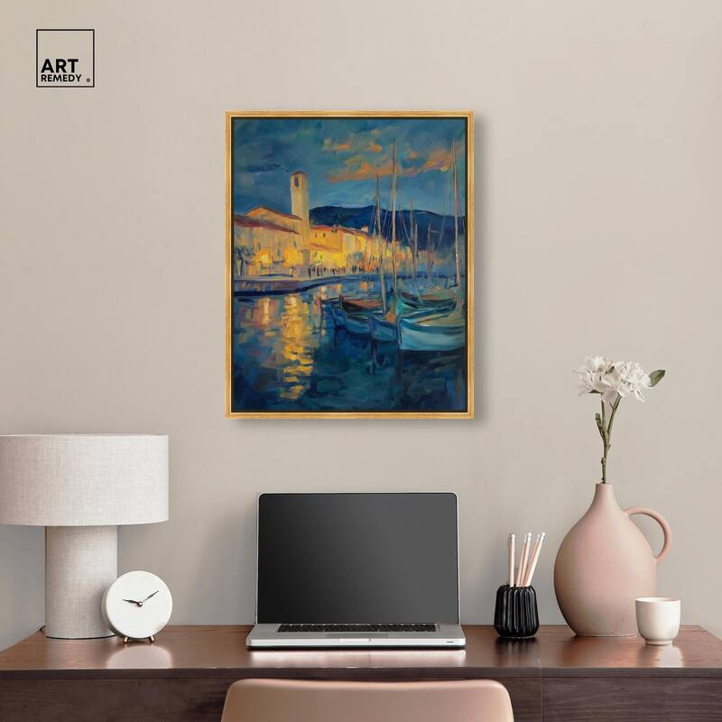 Harbor Lights Canvas by Art Remedy
