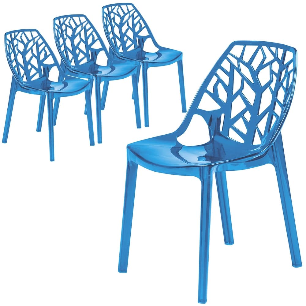 Cornelia Modern Stackable Dining Chair with Cut-out Design Accent Side Chair for Dining rooms, Patios, or Kitchens (Set of 4)