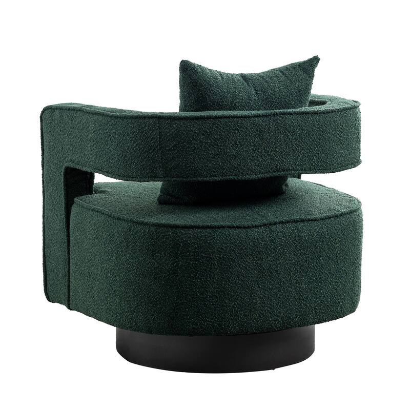 Accent Open Back Chair Modern Comfy Sofa Chair With Base, Club Chair Leisure Arm Chair For Lounge