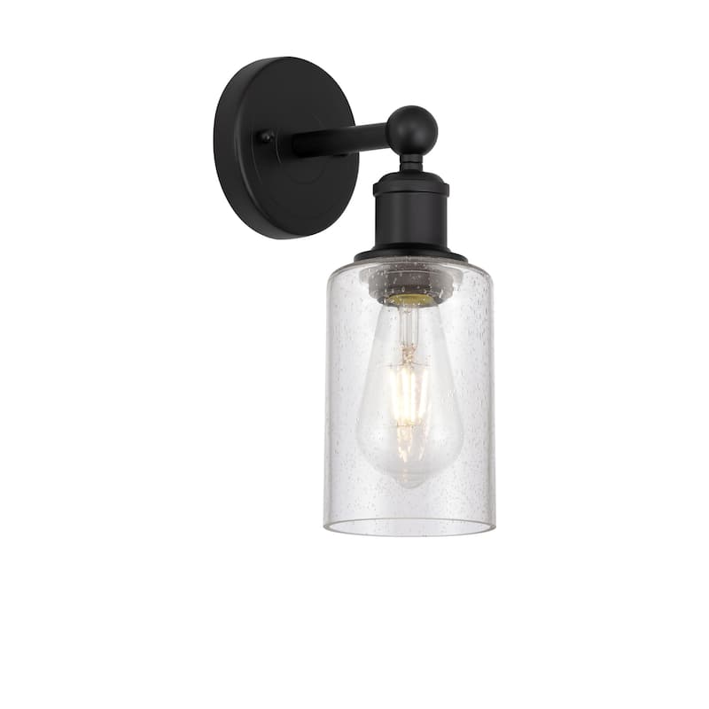 Innovations Lighting 616-1W-11-4 Clymer Sconce Clymer 11" Tall Wall - Matte Black / Seedy