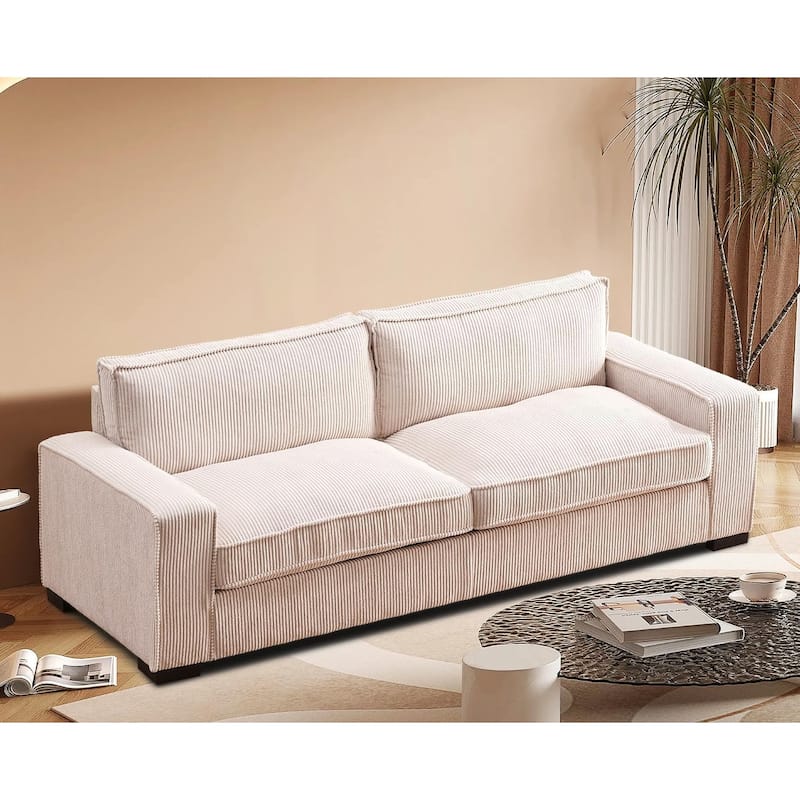 Luxe Corduroy Sofa with Sleek Design Spacious and Comfortable 3 Seater Couch Large
