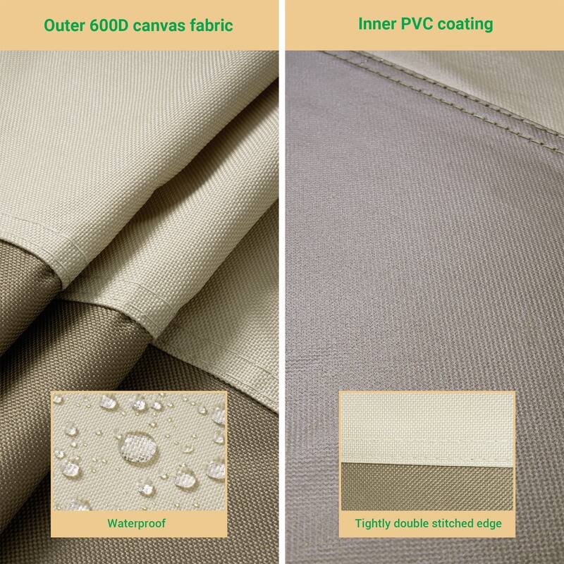 LIVOOSUN Patio Market Umbrella Covers 600D UV Resistant, Fits 9ft-11ft