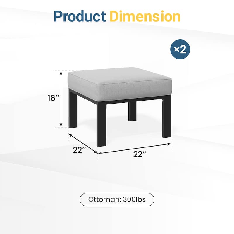 Metal Ottomans Set of 2