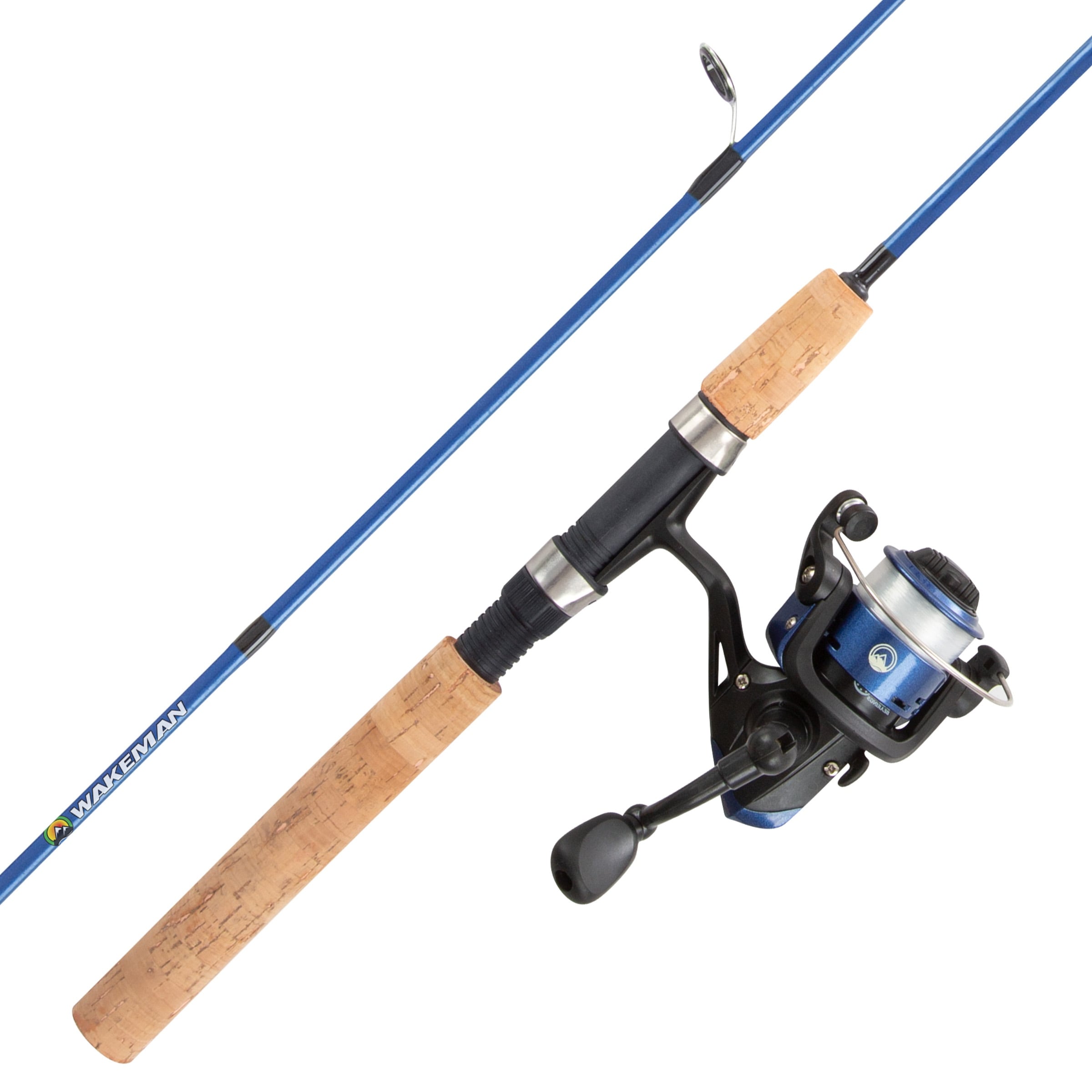Youth Fishing Rod and Reel Combo - Kettle Series Fiberglass Pole by Wakeman (Blue) - Blue