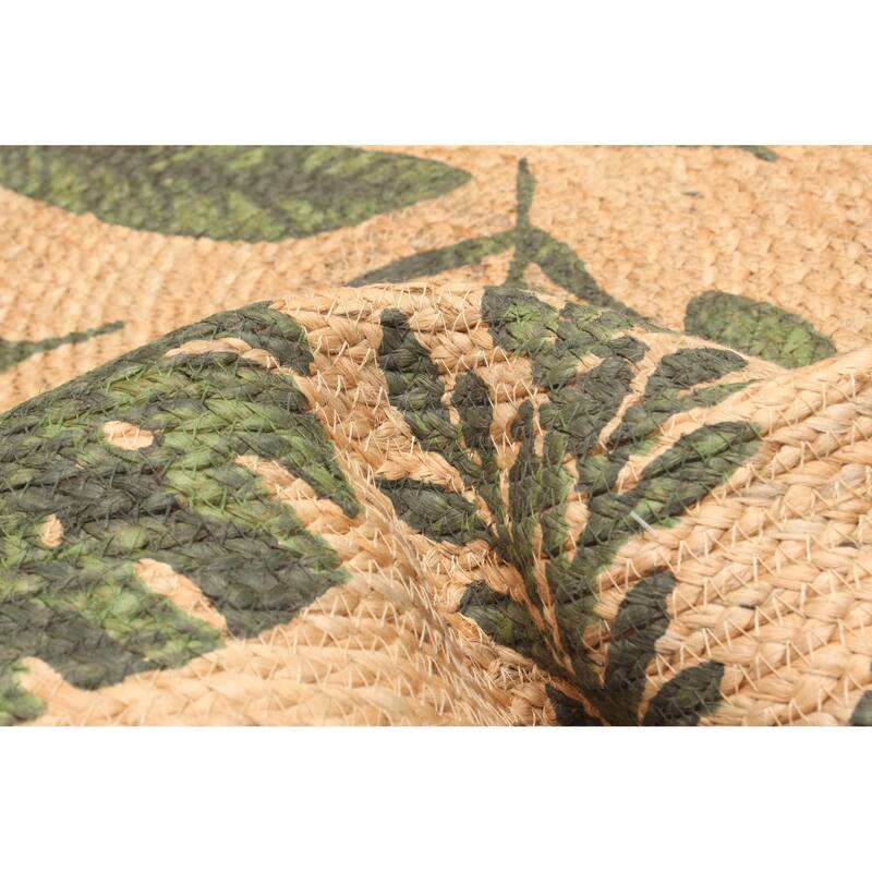 ECARPETGALLERY Braided Weave Palas Denizli Tan Jute Rug - 3'0 x 3'0