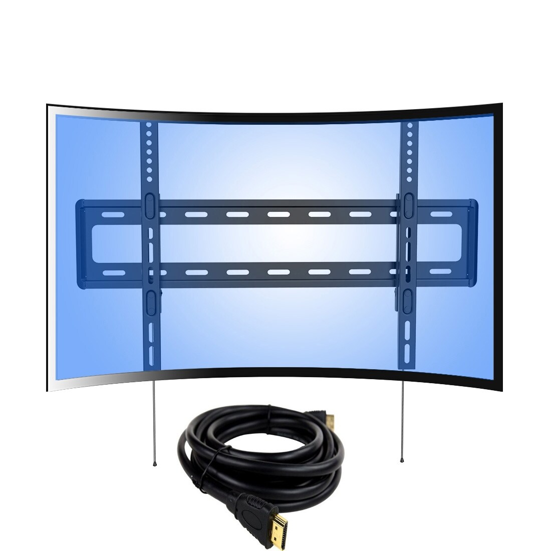 Shop Loctek Curved Low Profile Fixed Tv Wall Mount Bracket For 32 70 Inch Curved Flat Screen Tv With Vesa Patterns Up To 600 X 400 Overstock 18130932