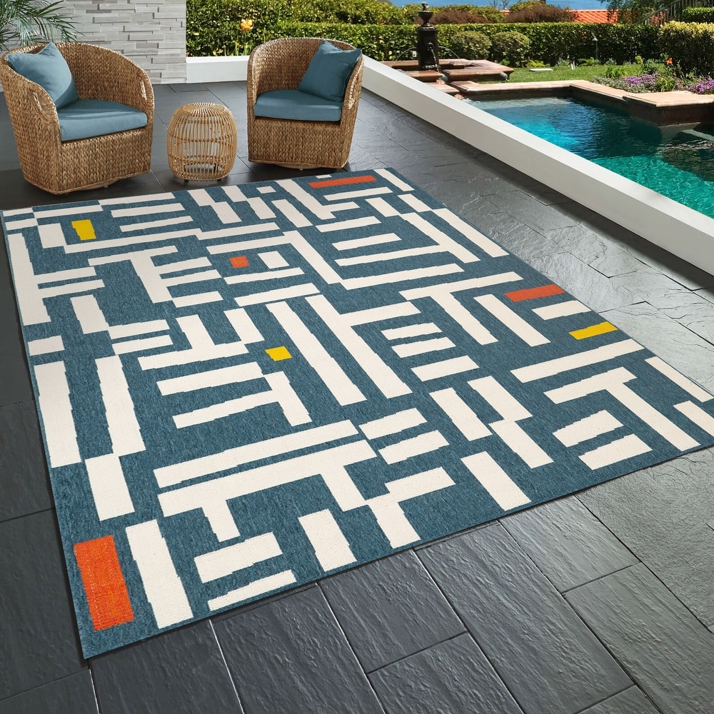 Maria Bohemian Abstract Performance Indoor/Outdoor Area Rug by Sevita