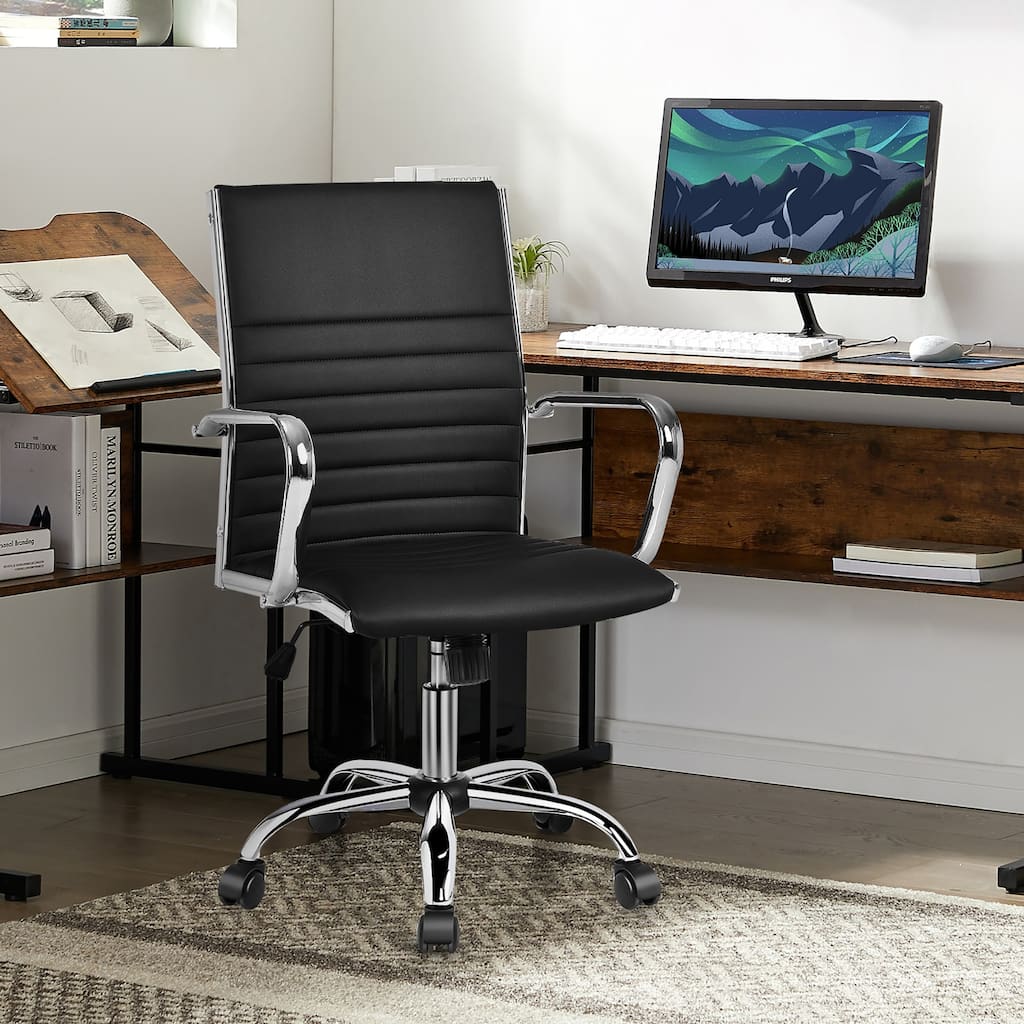 Ribbed Office Chair Ergonomic High Back Executive Conference Chair