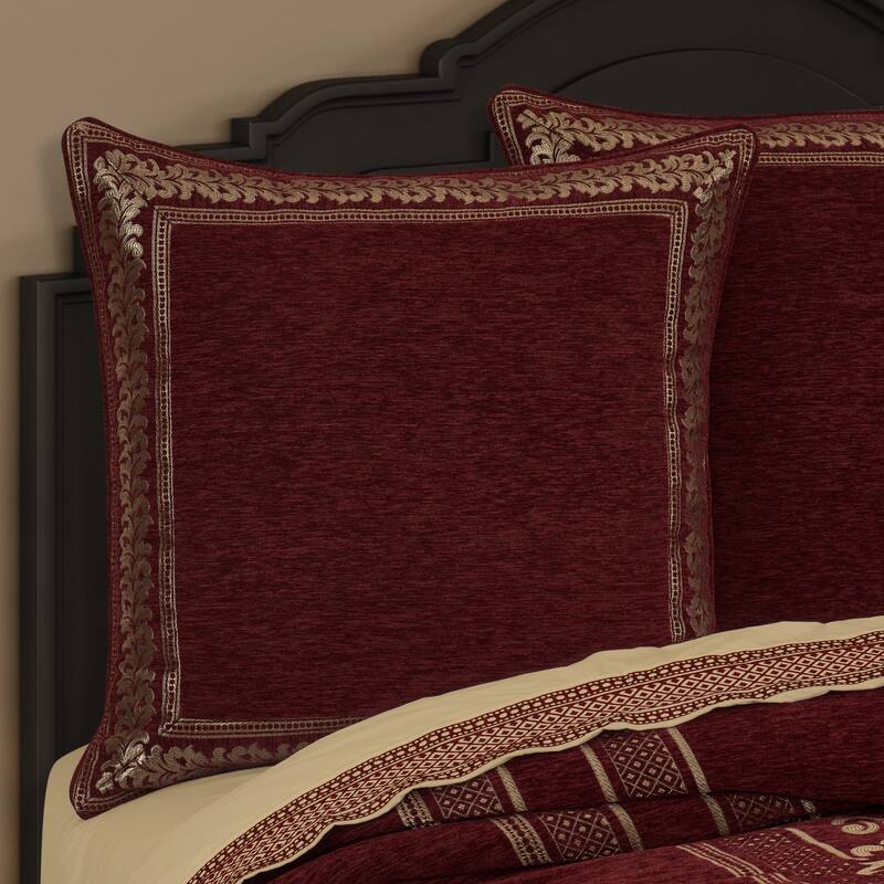 J. Queen New York Laurenza Euro Sham - Crimson - Euro Square