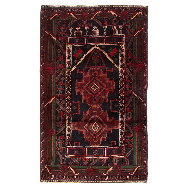 Teimani Black Rug 2'11" x 5'0" - 2'11 x 5'0 - Black - 2'11 x 5'0