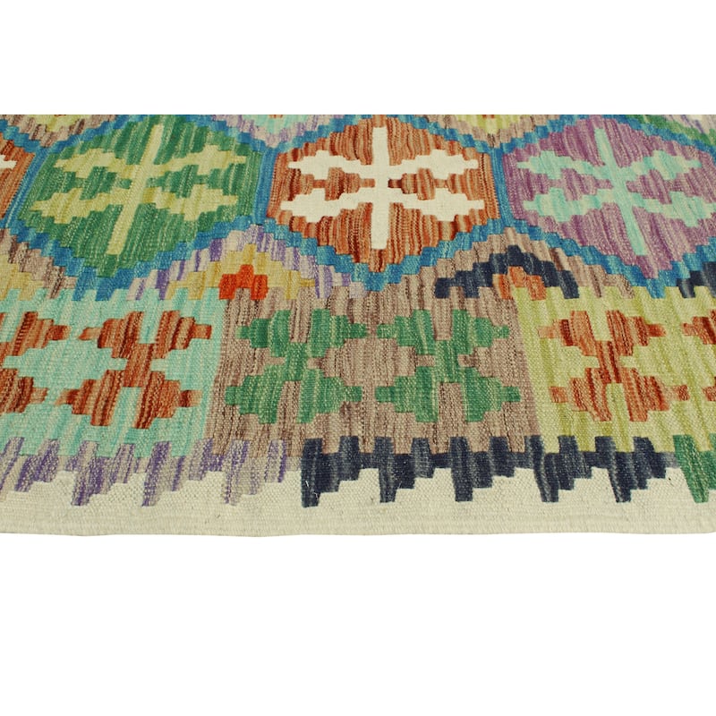 Flatweave Nkosazan Rust/Blue Rug - 6'6" x 9'9"