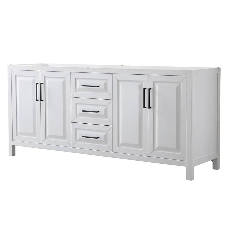 Wyndham Collection Daria 79" Double Free Standing Vanity Cabinet Only