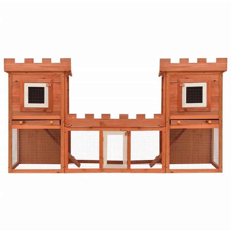 vidaXL Outdoor Large Rabbit Hutch House Pet Cage Double House - 76" x 19.7" x 39.8"