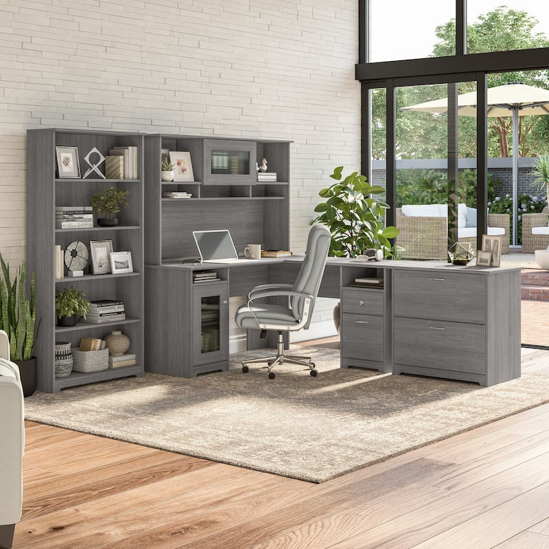 Cabot 60W L Shaped Computer Desk with Storage by Bush Furniture