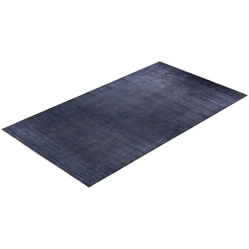 Overton Hand Knotted Wool Vintage Inspired Modern Contemporary Overdyed Gray Area Rug - 9' 2" x 16' 4"