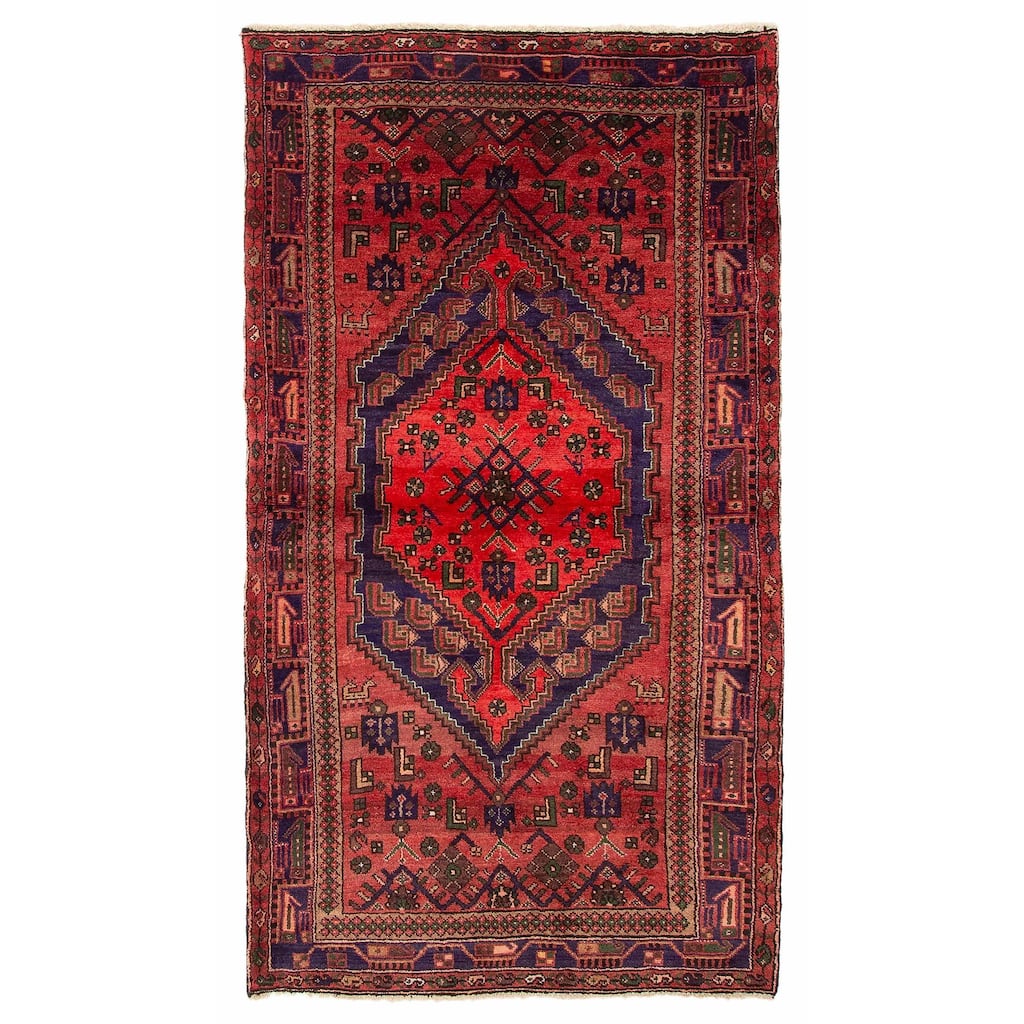 ECARPETGALLERY Hand-knotted Andelz Red Wool Rug - 4'2 x 7'6