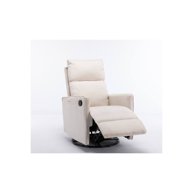 Cotton Linen Fabric Swivel Rocking Chair