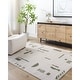 preview thumbnail 7 of 35, Livabliss Fossay Shag Modern & Contemporary Stripe Washable Area Rug Light Beige/ Grass Green - Rectangle - 2' x 2' 11"