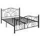 Countryside Scroll Black Iron Bed by VECELO - Thumbnail 14