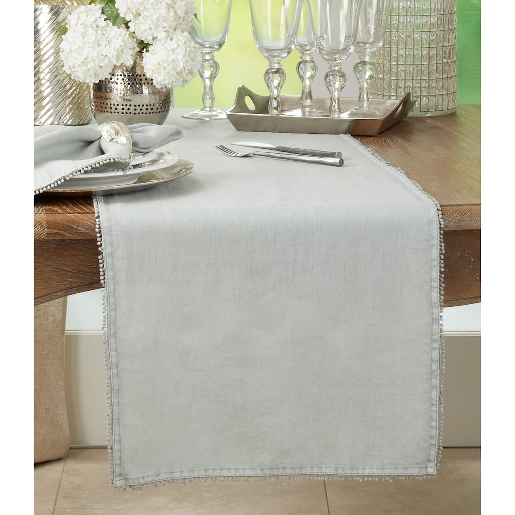 Table Runner With Pom Pom Design