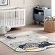 preview thumbnail 1 of 7, Nuloom Ryder Sleeping Bear Kids Area Rug 4' x 6' - Light Grey - Rectangle