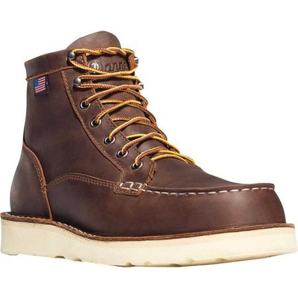 Danner Men's Bull Run Moc Toe 6" Cristy Steel Toe Boot Brown Full Grain Leather