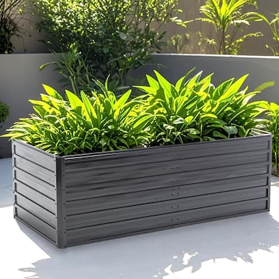 25.20"H Metal Raised Outdoor Galvanized Planter Box