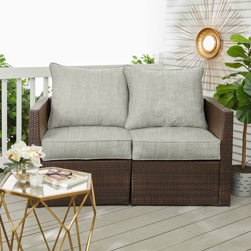 Sorra Home Sunbrella Outdoor Loveseat Pillow and Cushion Set