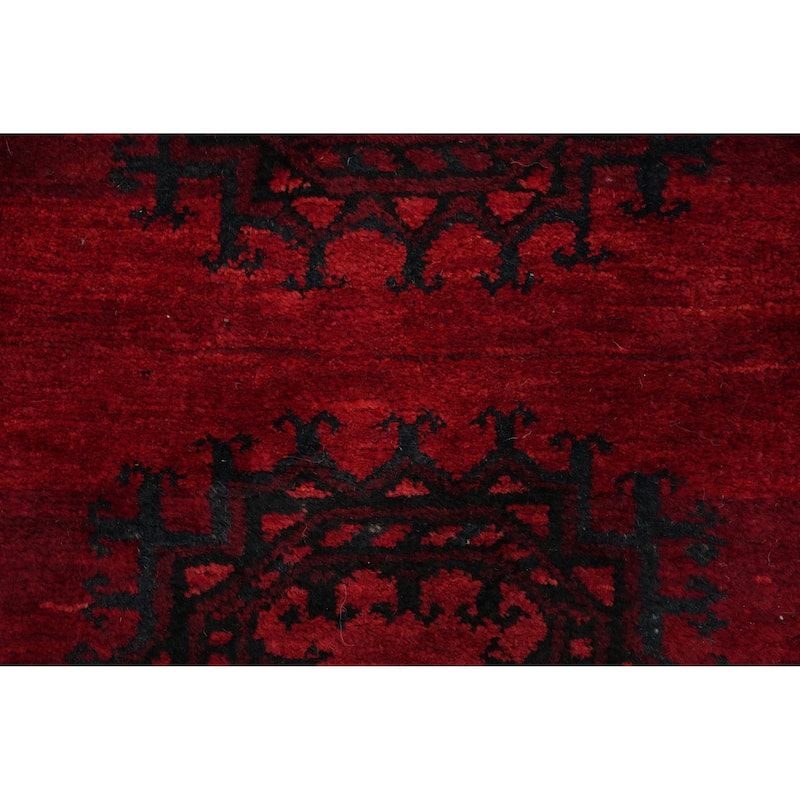 Hand Knotted Oriental 100% Wool Carpet Traditional Geometric Red Balouch Area Rug - 11' 3'' X 8' 8''