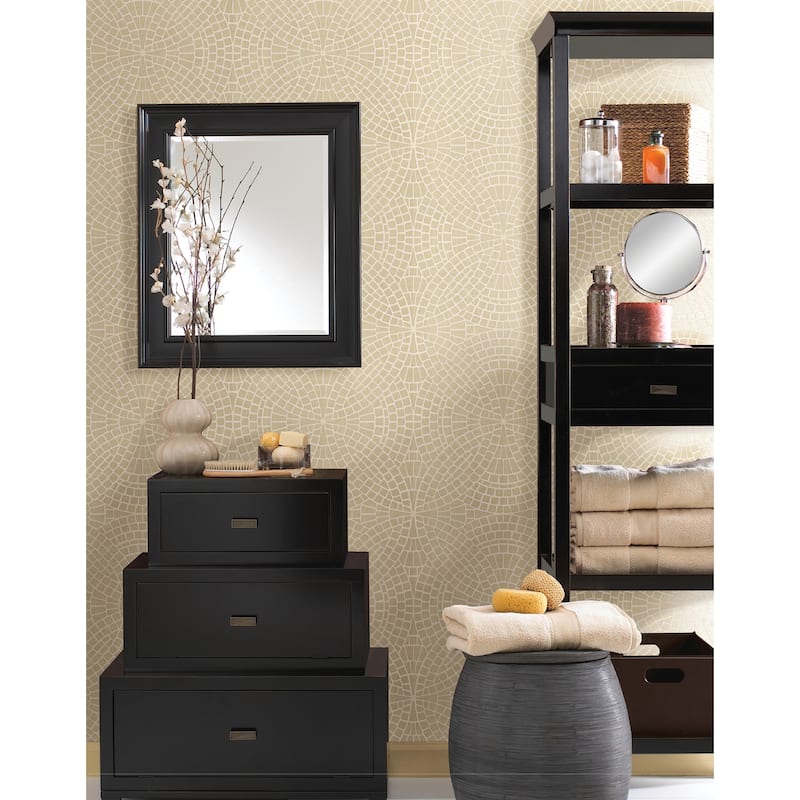 Brewster Hanley Sand Mosiac Tile Wallpaper - 20.5in x 396in x 0.025in