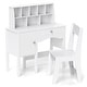 preview thumbnail 1 of 16, Gymax Kids Study Desk & Chair Set Children Wooden Craft Table w/ Chair White