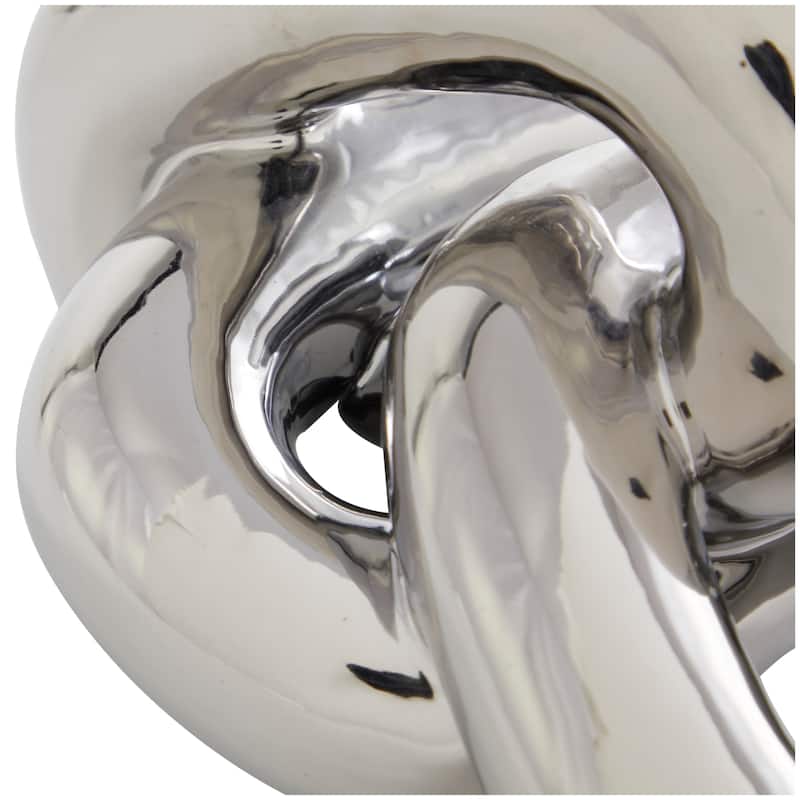 Silver Ceramic 3 Link Chain Decorative Sculpture