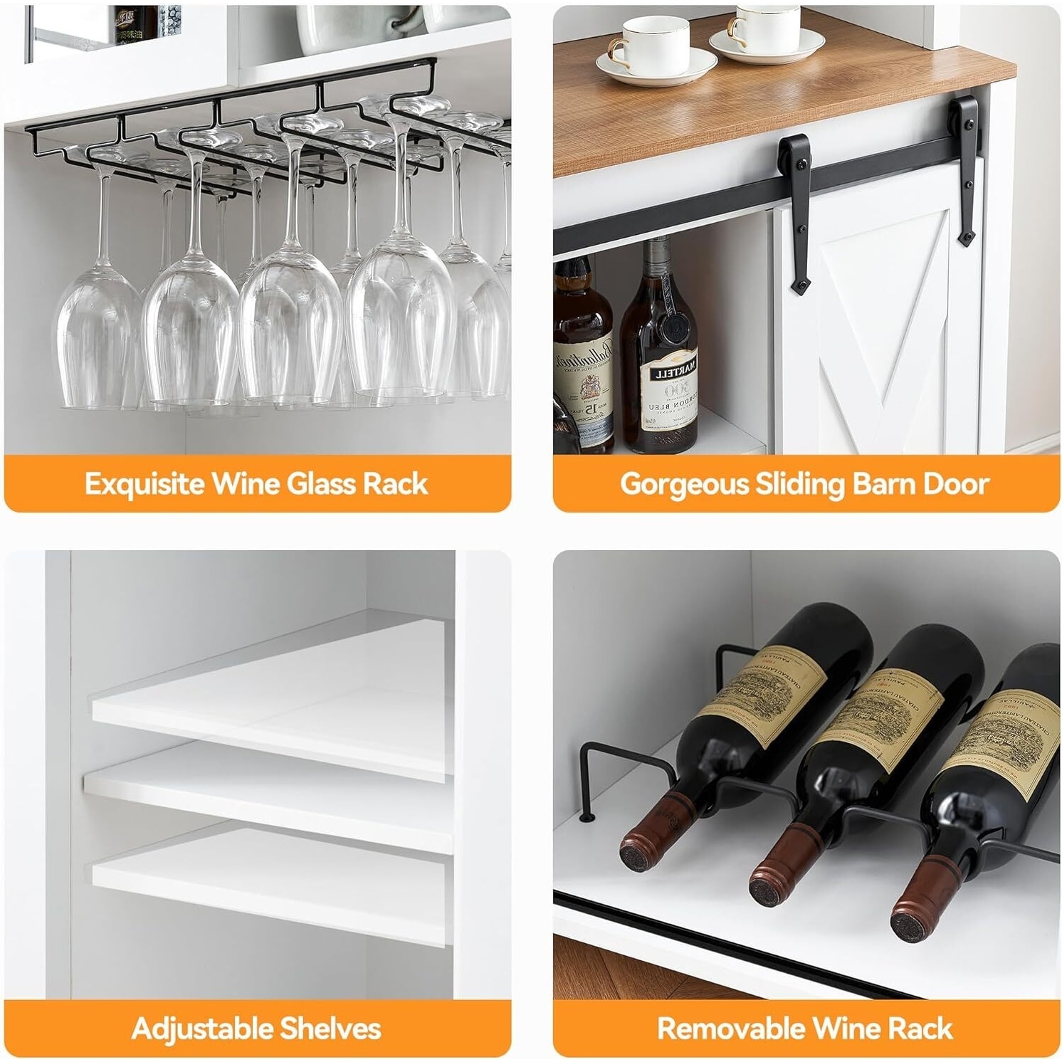 IDEALHOUSE Coffee Bar Wine Cabinet with Sliding Barn Doors Bed Bath Beyond 40849310